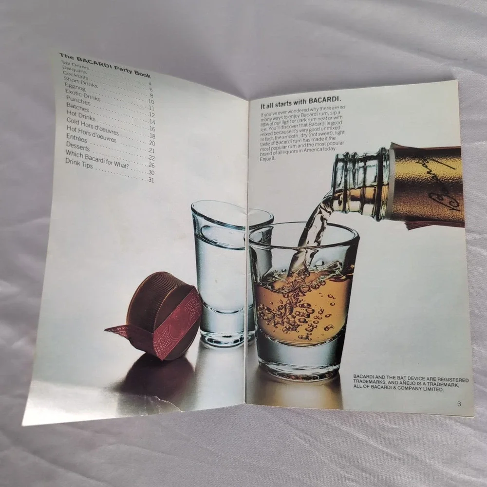 The Bacardi Party Book Recipes Booklet Cocktails Drinks Rum